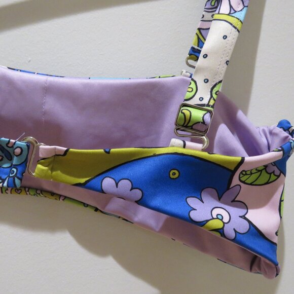 THE HIPPIE SHAKE Marcie Psychedelic Floral Bikini Top Retro 70s Swim Boho - Picture 10 of 14